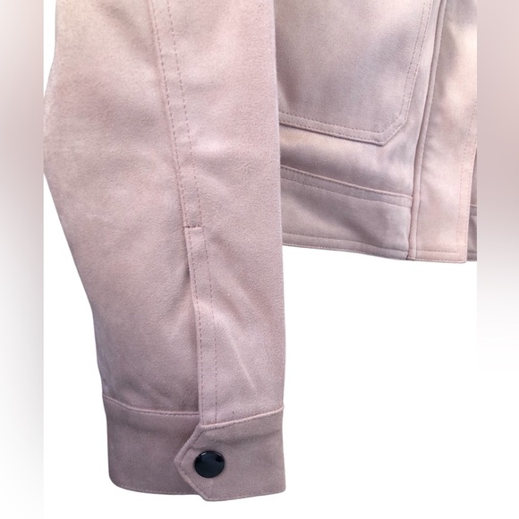 KUT from the Kloth Woman’s Alena Hidden Zipper Trucker Jacket XS Powder Pink NWT - Picture 10 of 15